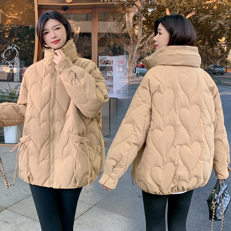 Cangzhou new winter large size cotton-padded clothes women's medium and long cotton-padded clothes loose cotton-padded jackets thickened bread clothes