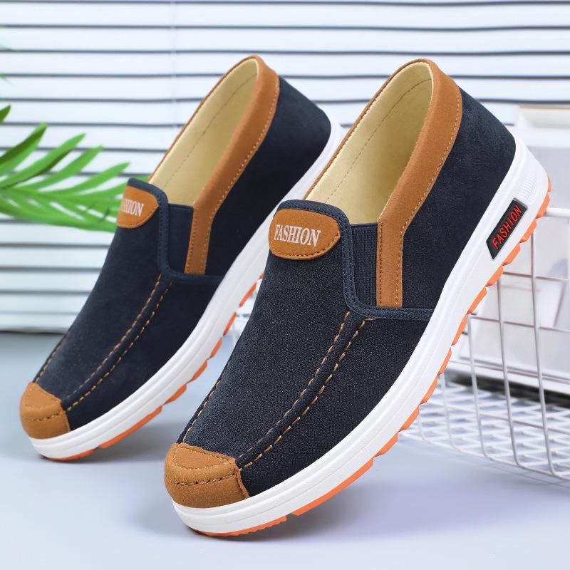 Men's Shoes Spring New Single Shoes Canvas Shoes One-pedal Cloth Shoes Casual Elderly Shoes
