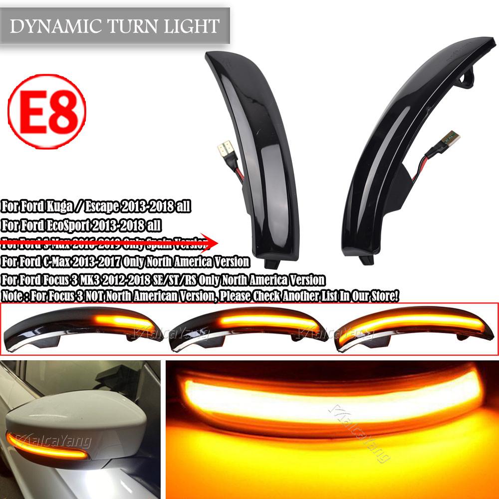 LED-Spiegelanzeige Sequenzieller Dynamischer Blinker Blinkleuchte für Ford Kuga Escape Ecosport 2013 2014 2015 2016 2017 2018