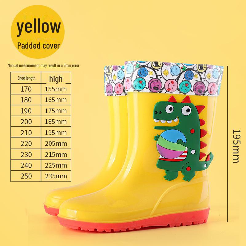 "Dinosaur Kids' Mid-Tube Rain Boots for Boys and Girls"