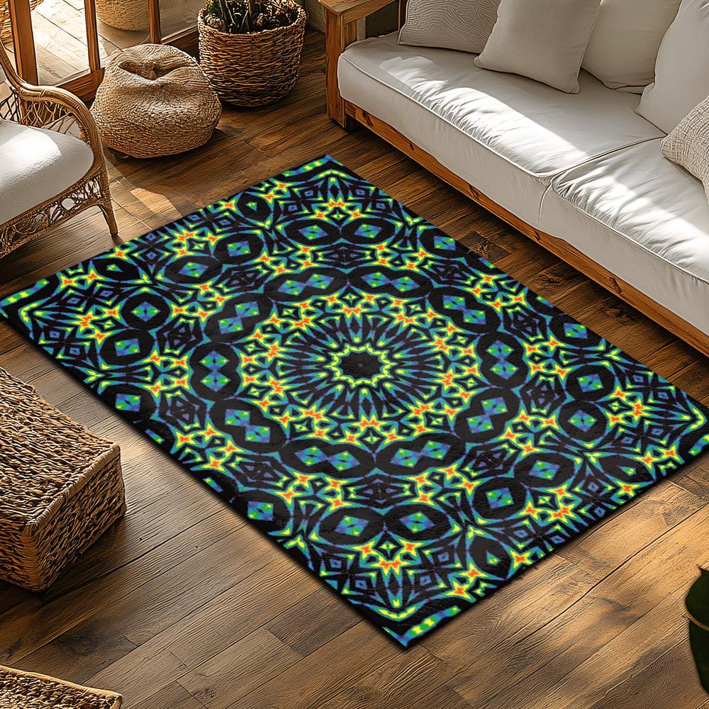 Area Rug Modern Abstract Geometric Pattern Non Slip Floor Mat Living Room Bedroom Home Decor Indoor Outdoor Carpet Washable Styl