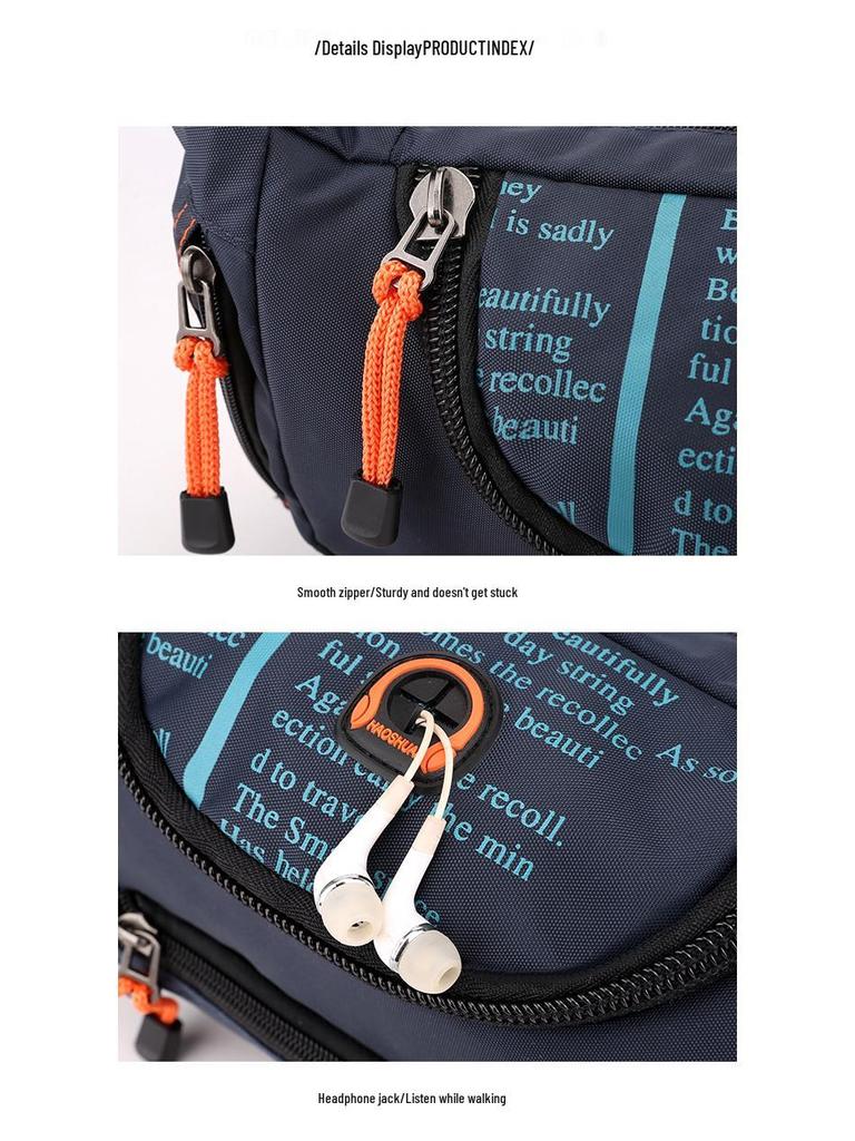 Men's Multifunctional Waterproof Outdoor Waist Bag: Single Shoulder, Crossbody, and Chest Bag for Cycling and Mountaineering with Large Capacity.