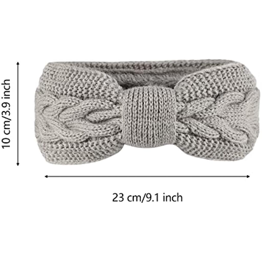LIHELEI Hoofdband voor dames, winter, gebreide haarband voor vrouwen en meisjes, verdikte hoofdbanden, oorwarmer voor outdoorsport, skiën, hardlopen, workout - marineblauw, roze, wit