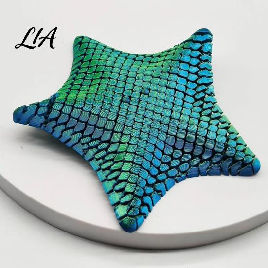 Table Decorations 3D Printed Articulated Sea Animal Figurine, Flexible Joint Movable Ocean Artistic Desktop Decor Creature Fidget Toy, Stress