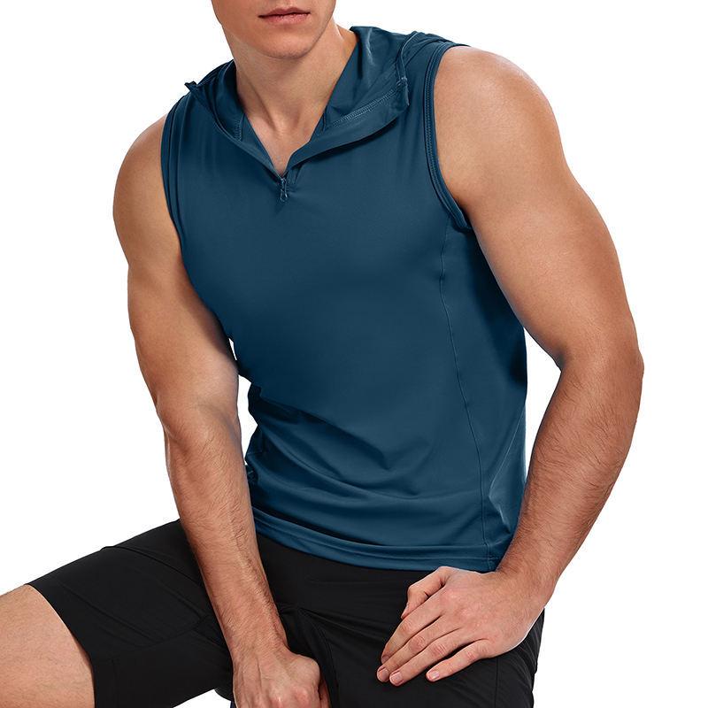 Men S Hooded Quick Dry Vest For Summer Outdoor Sports Fitness