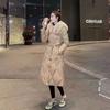 European Station Down Jacket Women's Winter New Fashion Foreign Style Medium and Long Over Knee Fox Big Fur Collar Thickened Coat