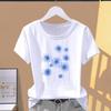 (Asian Size) Lovely Plant Trend Graphic Female Top Women's Clothing T O-neck Tee Fashion Print Casual Short Sleeve T-shirts