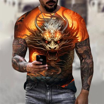 3D Dragon Print T Shirt Men Women Casual Summer Animal Tee Man O Neck Short Sleeve Loose Tops Breathable Couples T Shirts
