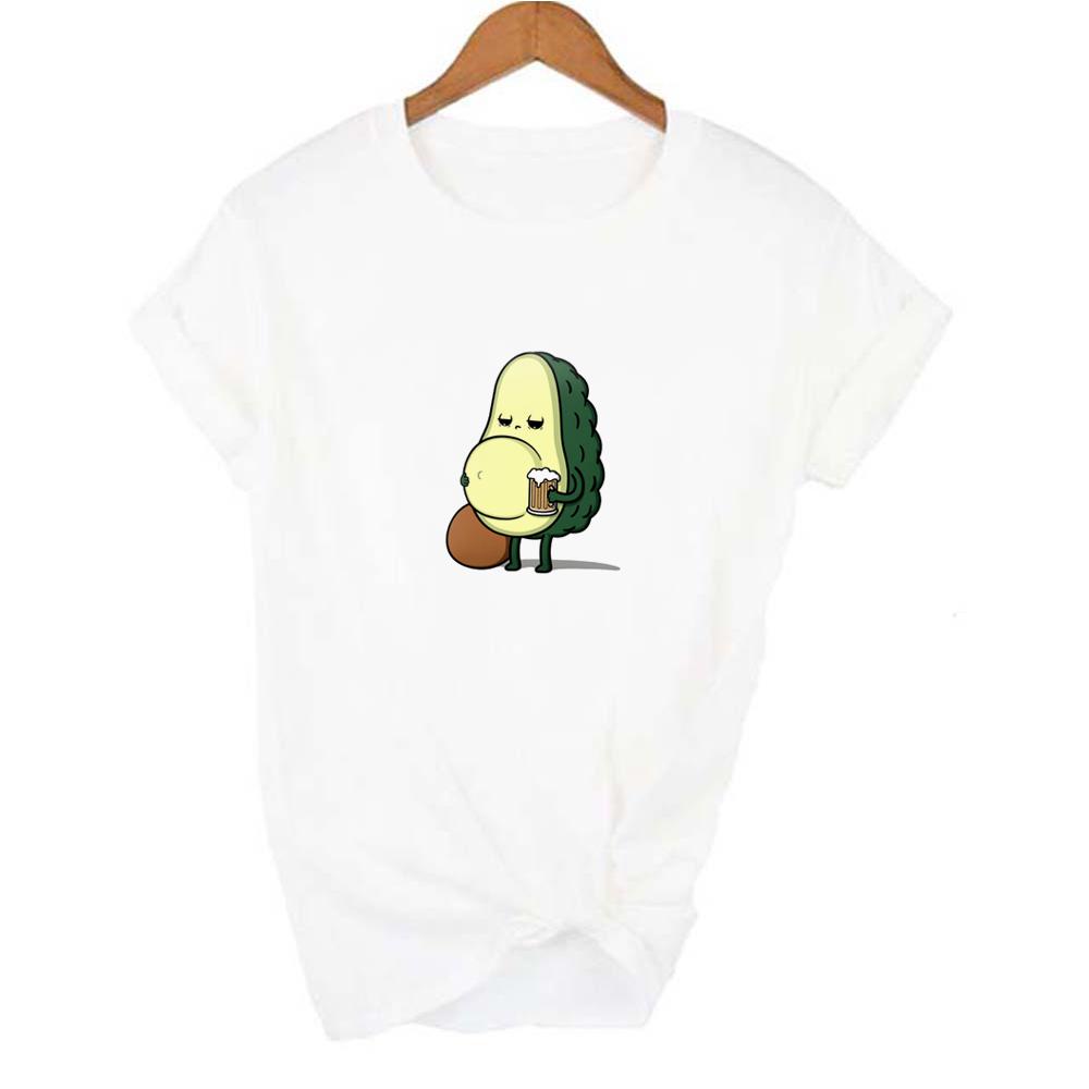 Avocado Women Short Sleeve T Shirt Casual Cartoon Kawaii Graphic Tops Female Harajuku Tee Summer