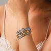 Summer Beach Vacation Enamel Drop Bracelet Titanium Steel Ocean Creature Palm Tree High-End Jewelry