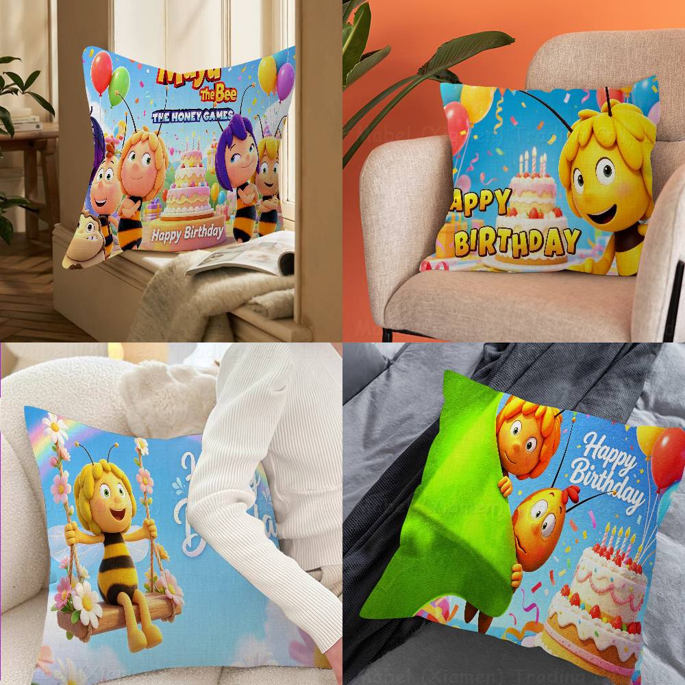 Cute Maya Bees Pillow Anime Pillow Sofa Bed Head Pillow Cover Cushion Cover Fashion