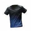 Men's Gradient Athletic T-Shirt, Short Sleeve Stretch Crew Neck Sports Top for Running Gym and Training