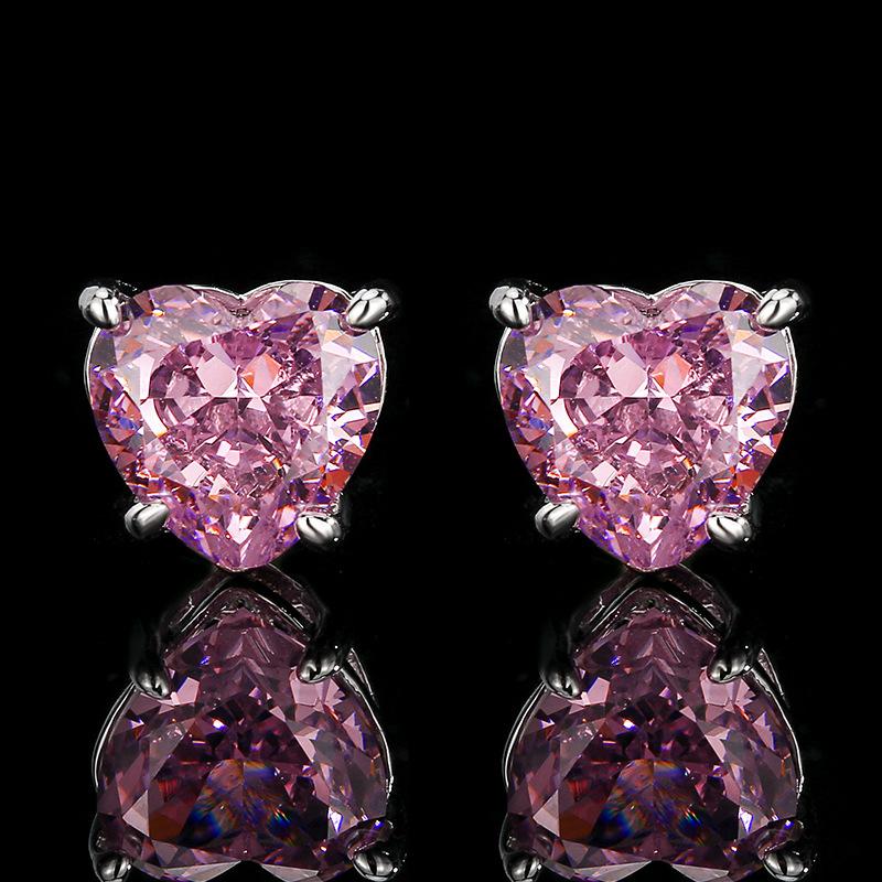 Jewelry Set Earrings Rings Necklaces Accessories High Carbon Diamonds Ice Flower Cut Hearts High-end Women's Styles Batch Shipped