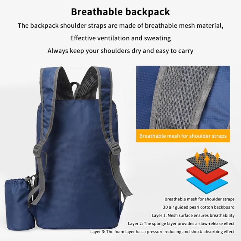 20L Day Pack Portable Foldable Backpack Folding Mountaineering Bag Ultralight Outdoor Cycling Rucksack Travel Hiking Knapsack