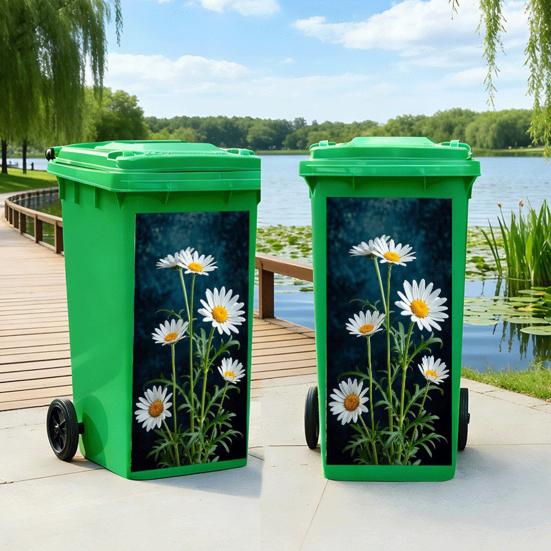 Yousheng Trash Can Stickers Self-Adhesive Waterproof Outdoor Garbage Bin Decals Simulation Animal Plant Themes Weather-Resistant Labels
