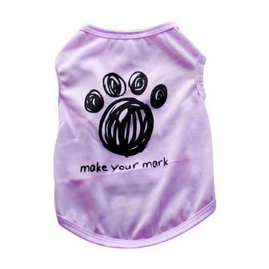 

Летний жилет Тедди с героями мультфильмов, без рукавов, с круглым буквенным принтом, на ножках, с декоративным вырезом, два тонких однотонных топа для маленьких собак, для домашних животных S фиолетовый