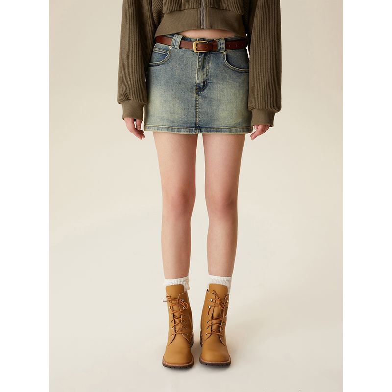 Yescci Denim Skirt Women's Summer 2025 New Arrival A- Line Accessible Luxury Fancy Denim Skirt Short Small