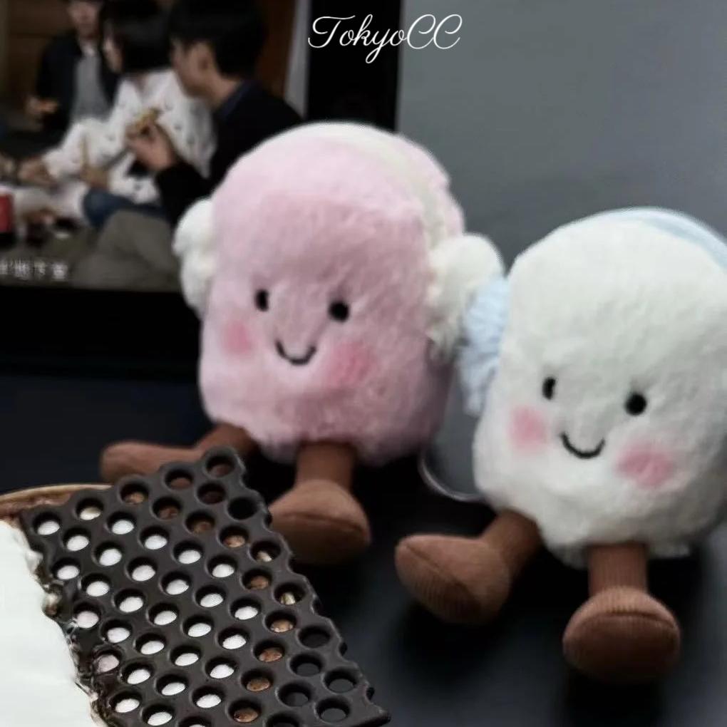 Kawaii Marshmallow Plush Toy Cute Pink Blue Marshmallow Stuffed Doll Couple Plushies Soft Birthday Gifts Girl Home Decor