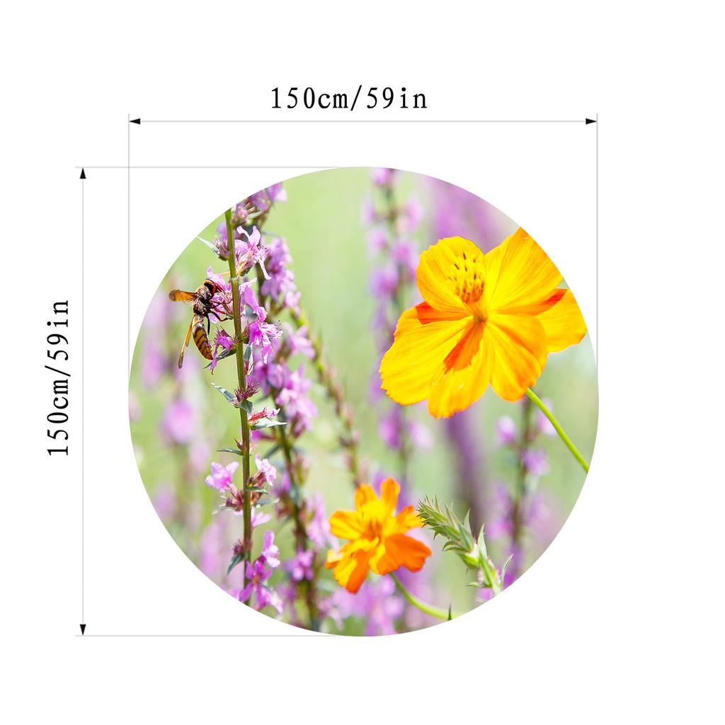 Spring Flower Pattern Round Shape Floor Mats Kitchen Hallway Runner Rug Bedroom Living Room Soft Carpet Non-slip Area Rug