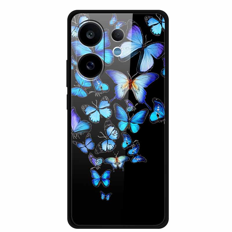 Tempered Glass Case For Vivo V60 2025 Phone Case 6.77" Cartoon Cats Hard Back Cover Soft Bumper For Vivo V60 5G Case V 60 Fundas