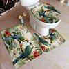 Hummingbird Bath Mat Set White Flowers Green Plants Birds Rustic Home Carpet Bathroom Decor Floor Rugs U-Mats Toilet Lid Cover