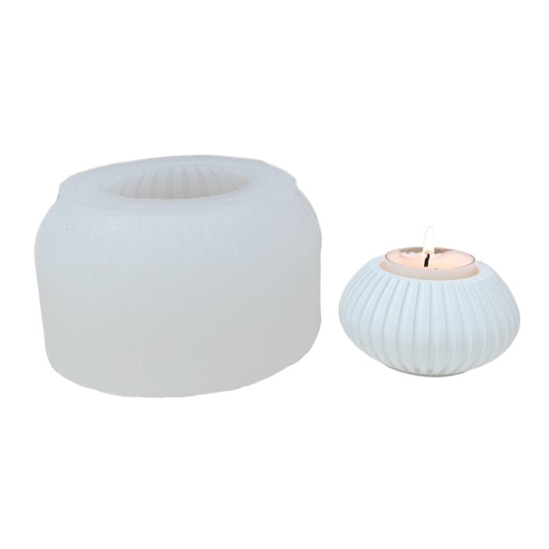 Vase Silione Molds for Room Decoration, Striped Silicone Tealight Holder Molds for Tealight Holder Candlestick Stand