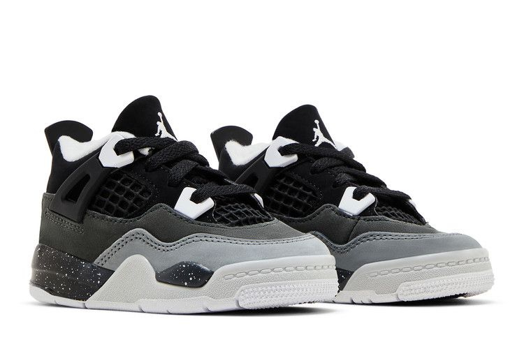 Adidași pentru copii Nike Jordan 4 Retro Fear (2024) (TD) Negru/Alb/Antracit/Negru/Pure Platină