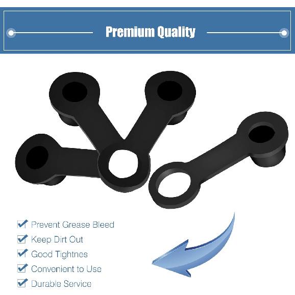 4 Pcs Rubber Brake Bleed Nipple, Keenso Brake Bleeder Screw Bleed Nipple Dust Cover With Keeper for 8mm Motorcycle Motorbike Black