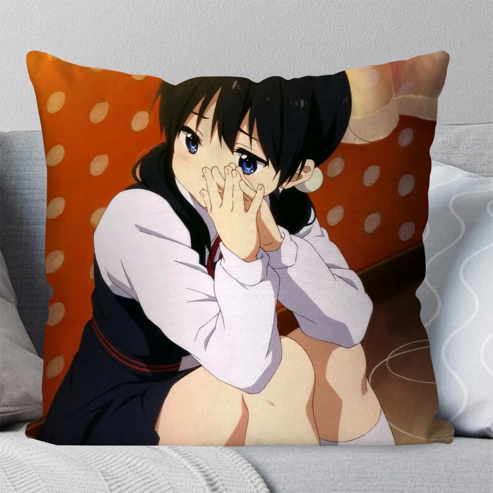 1pc Animation Tamako Market Pillow Case Square Pillow Bedroom Sofa Leisure Comfort Cushion Car Living Room Home Decoration 40X40