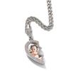 Magnet Broken Heart Custom Picture Pendant 2 Piece Magnetic Necklace with Photo Memorial Necklace