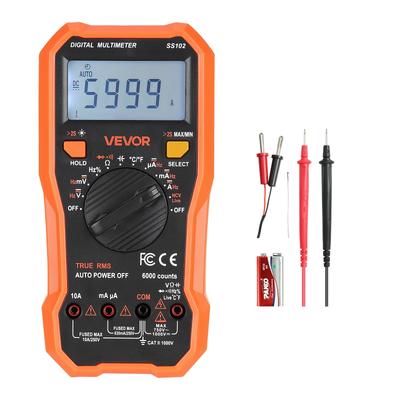 Digital Multimeter, 6000-Count TRMS DC/AC Voltmeter Current Tester