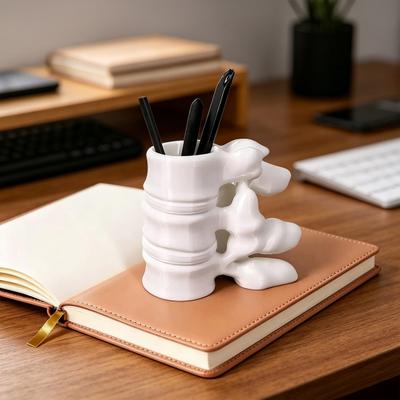 Spine Shape Pen Holder 3D Printing Ornaments Practical Desktop Storage Lumbar Spine Model Container for Orthopedic Students
