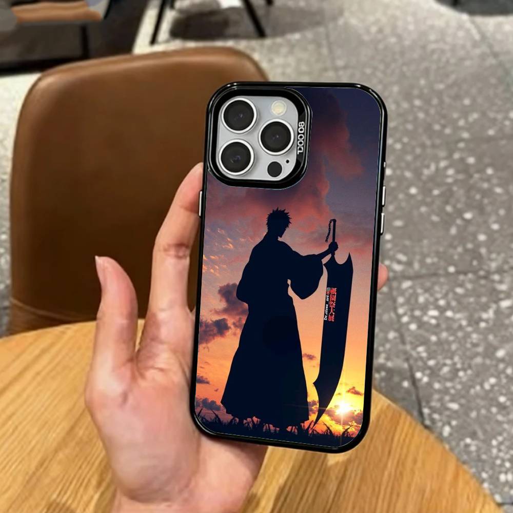 

I-Ichigo K-Kurosaki Bleach Phone Case For iPhone17,16,15,14,13,12,11 Plus,Pro Max Colored Silver Plated Inside Cover iPhone13