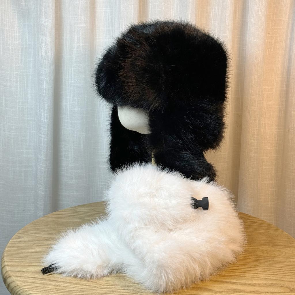 Northeastern Imitation Mink Lei Feng Hat Women's Outdoor Travel Plush Hat Men's Snow Mountain Windproof and Cold Ear Protection Hat Autumn and Winter