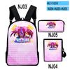 Classic VTuber Hakos Baelz Anime 3D Print 3pcs/Set Pupil School Bags Laptop Daypack Backpack Inclined Shoulder Bag Pencil Case