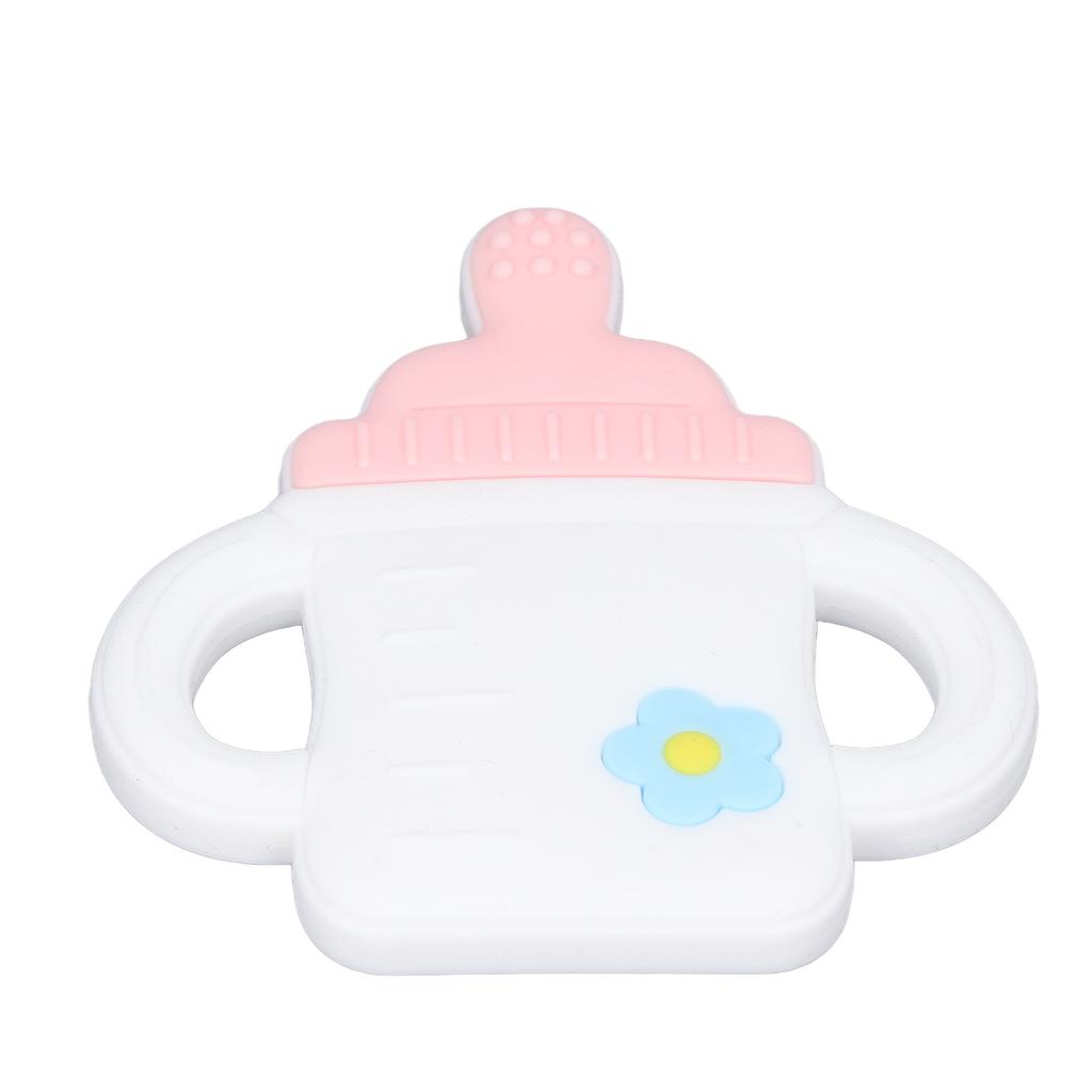 Baby Teether Cartoon Bottle Shape One Piece Soft Flexible Baby Silicone Teether Baby Teething Chew Toys
