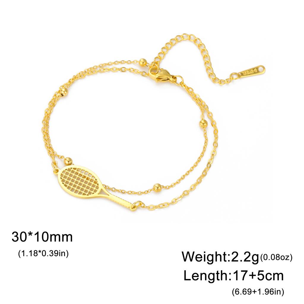 Teamer Braccialetto con Ciondolo Racchetta da Baseball Tennis Acciaio Inossidabile Braccialetto con Pallina Sportiva per Donne Ragazze Gioielli Casual Raffinati