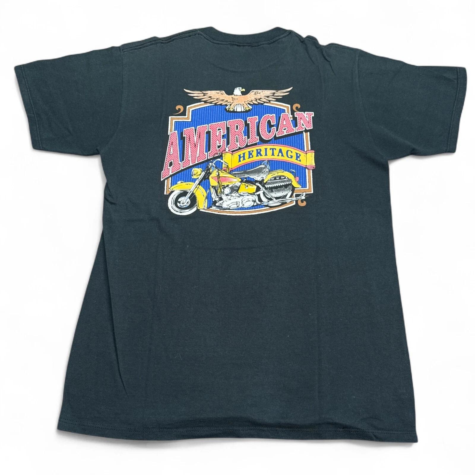 Vintage 90s Bike Week Tee Shirt Adult Size Large Double Sided Chopper Eagle HOG 3XL