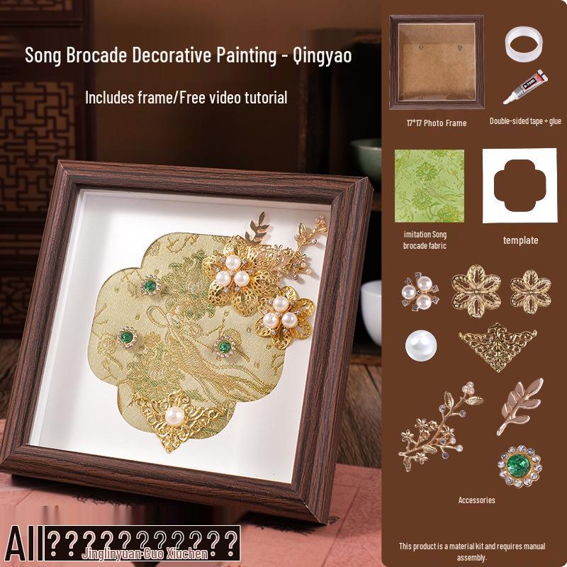 DIY Pearl Brocade Painting Kit: Chinese-Style Photo Frame for Spring Festival, Mother's Day & Team Building