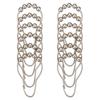 12pcs Durable Stainless Steel Shower Curtain Hooks with Rust Prevention and Five Rolling Beads
