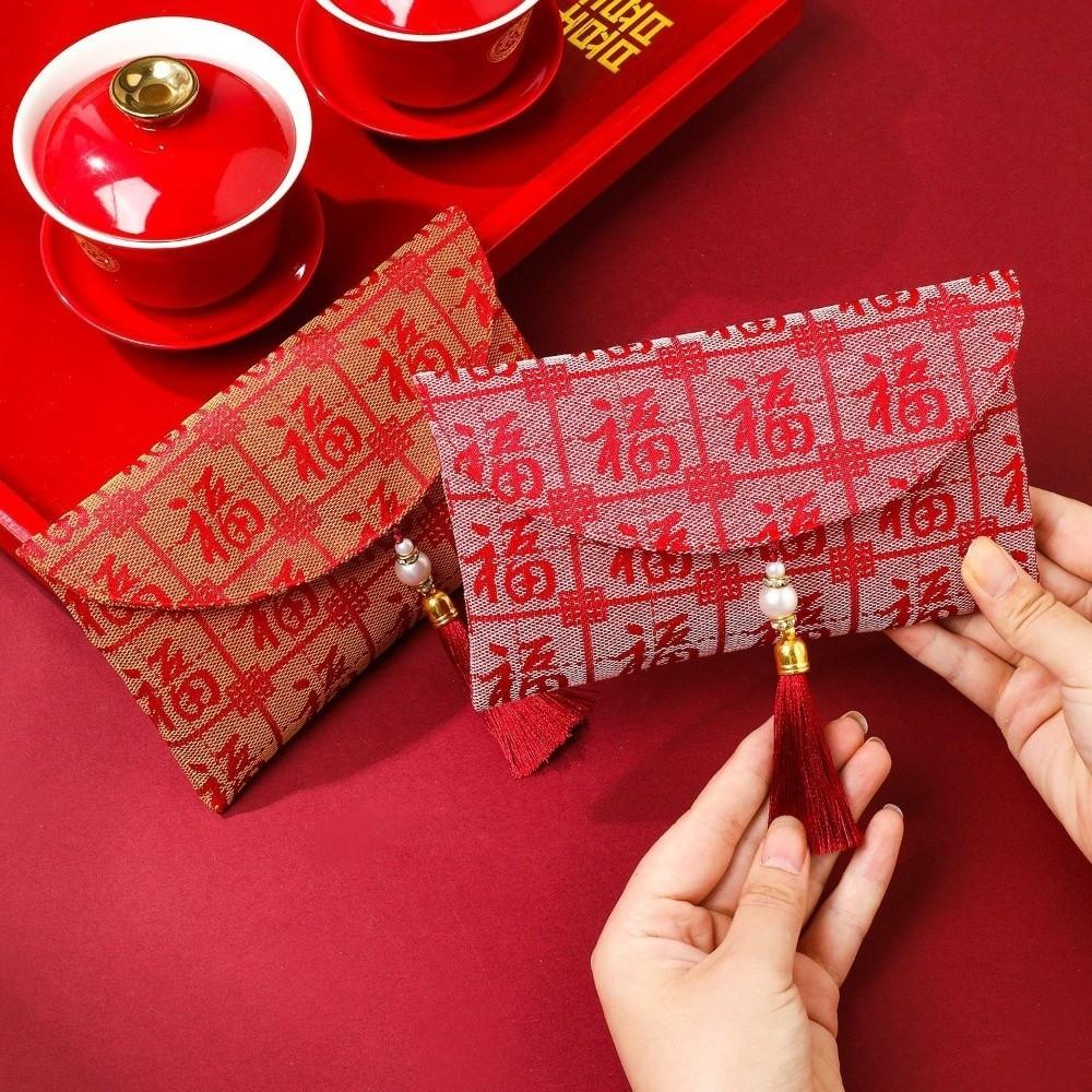 Chinese Style Wedding Red Envelope Magnetic Snap Traditional New Year Gift Bag Blessing Hongbao Lucky Money Packet
