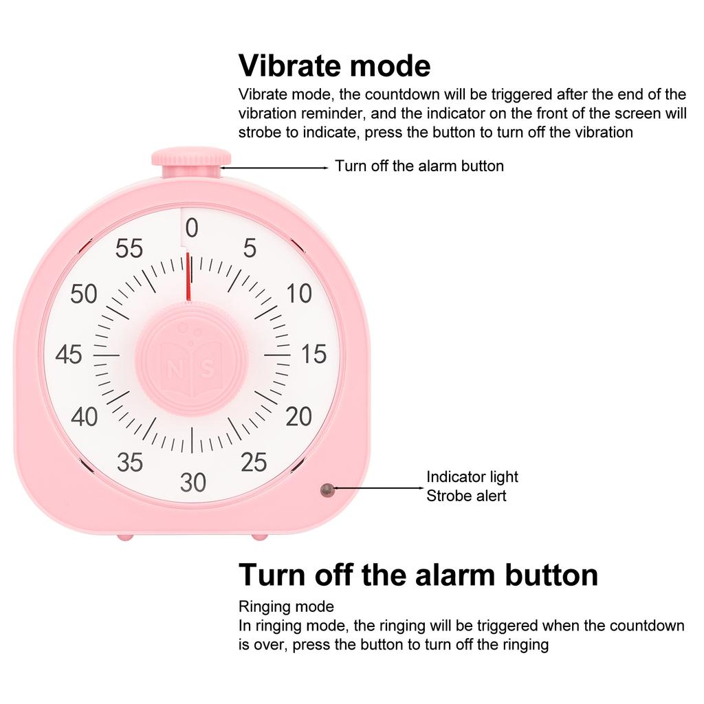 Temporizador Visual de 60 Minutos para Crianças Adultos com Dois Modos de Lembrete Modo Foco Temporizador de Sala de Aula para Casa Escola Trabalho