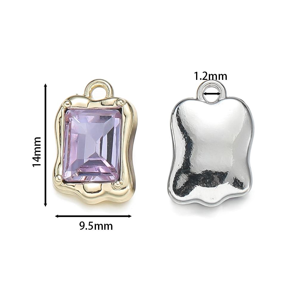 5Pcs/lot Trendy Metal Cubic Zircon Necklace Bracelet DIY Pendants Stone Jewelry Making Accessories Waterproof