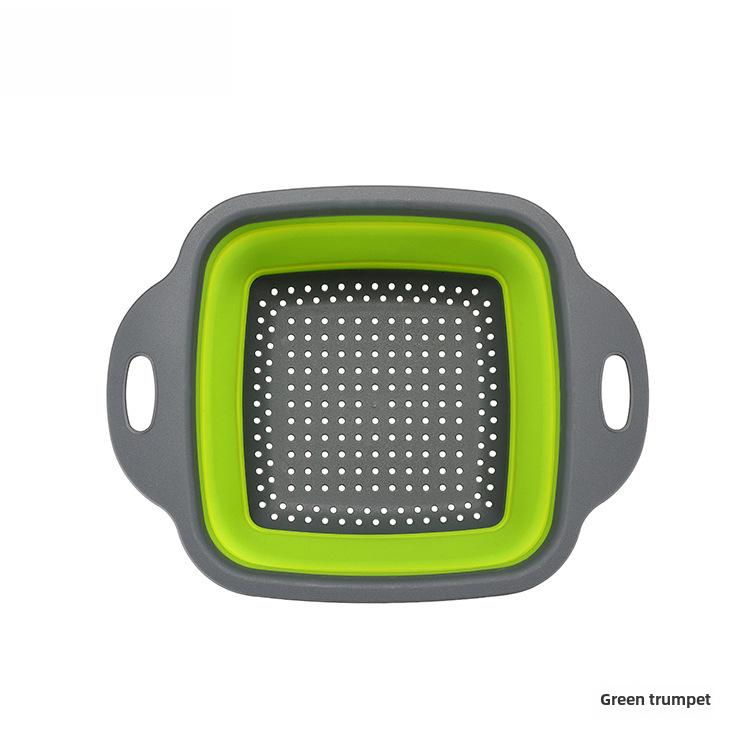 Collapsible Square Drain & Fruit Basket 2-Piece Set