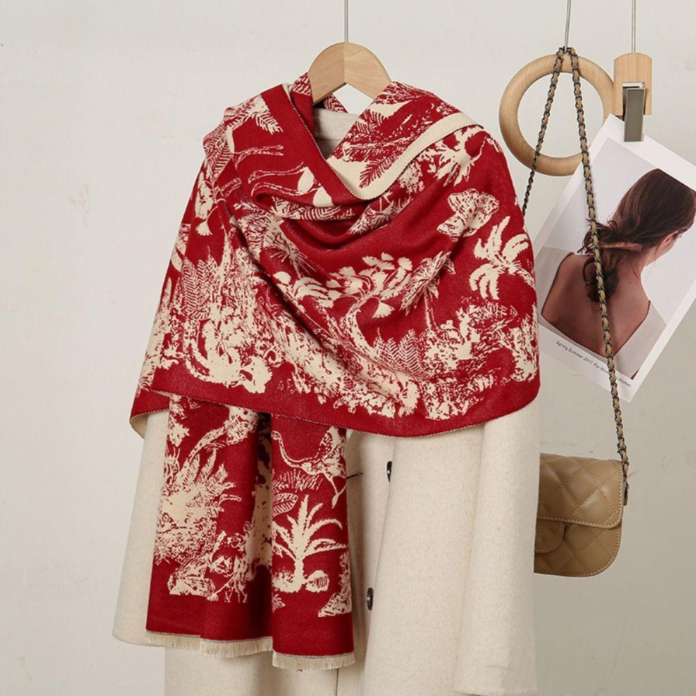 Large Ethnic Style Scarf Bohemia Winter Tassel Scarves Retro Imitation Cashmere Shawl  Student