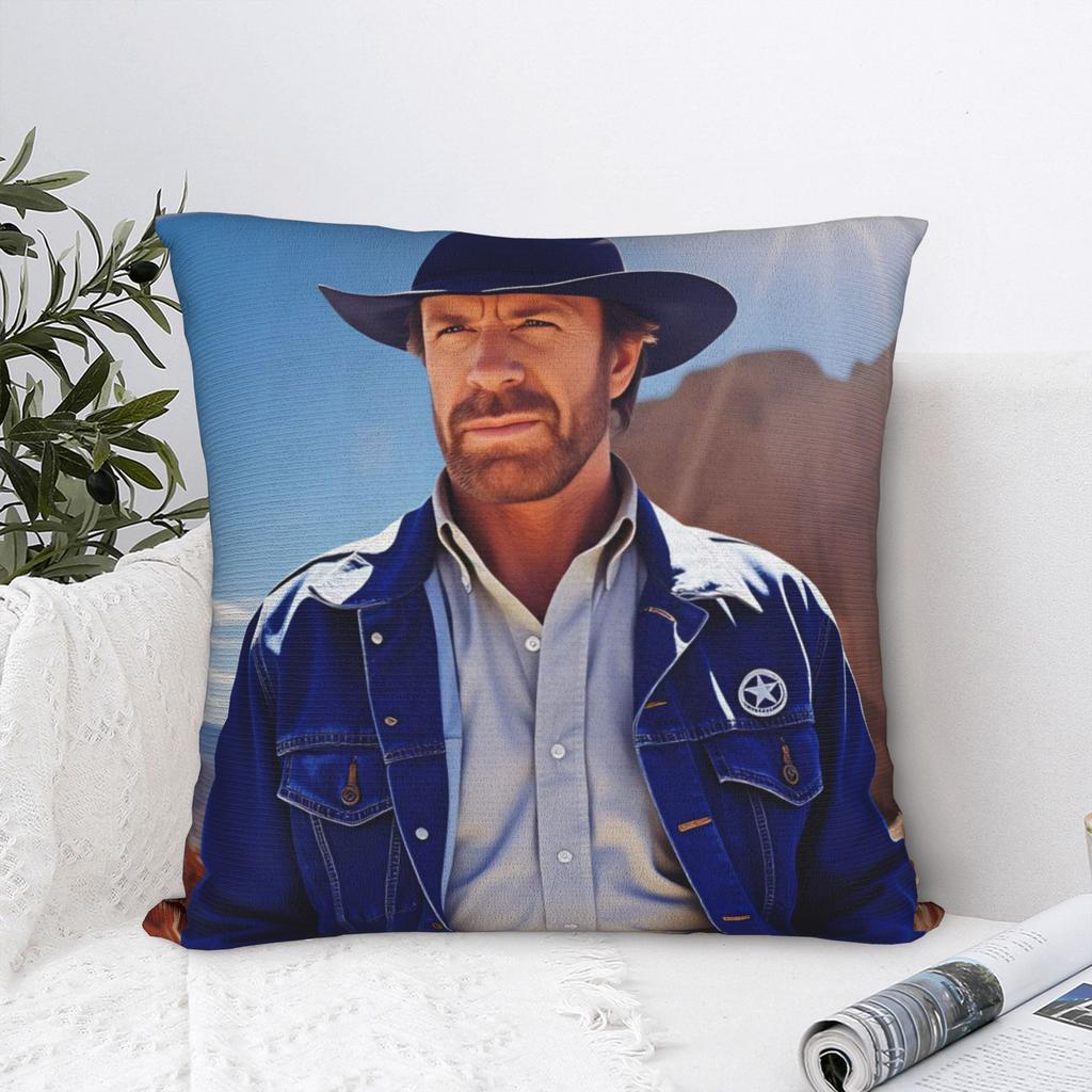 Chuck Norris Texas Ranger Poster Pillow Cover Novelty Pillow Case For Living Room Bed Chair Print Cushion Cover Gift