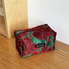 Vintage Canvas Makeup Bag Red Mushroom/Pomegranate Flowers Printing Large Size Coin Key Purse Washing Portable Handbag Gift