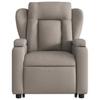 Electric Recliner Chair with Rising Function Taupe Fabric
