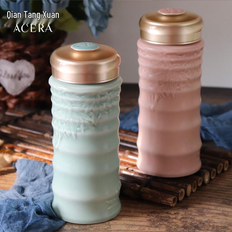 Gantangxuan Dubbelväggig Resemugg i Bambustil