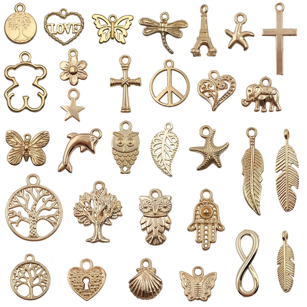 KC Gold Alloy Owl & Butterfly Pendant Charm for DIY Bracelets/Necklaces